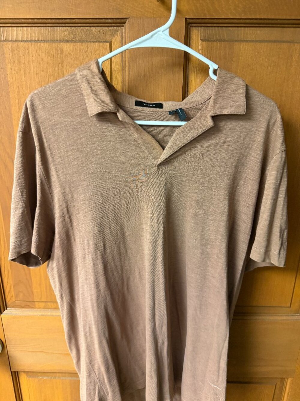 Theory Men's Salmon Pink Polo Shirt Size L In Great Shape